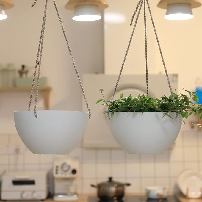 La Jolie Muse White Hanging Planter Basket - Image 6