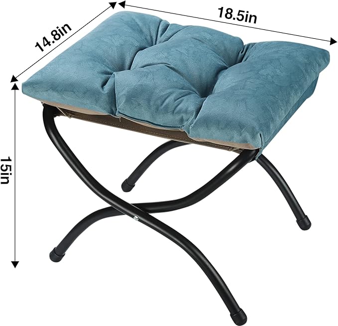 15" Foldable Foot Stool Ottoman - Image 7