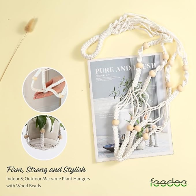 feedee Macrame Plant Hanger, Hanging Planters - Image 3