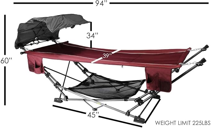 Zenithen Limited Portable Folding Metal Framed Hammock - Image 3