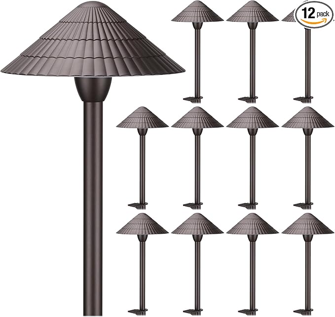 LEONLITE 12-Pack 5CCT LED Low Voltage Landscape Lights, 3W Cast-Aluminum 12-24V by LEONLITE