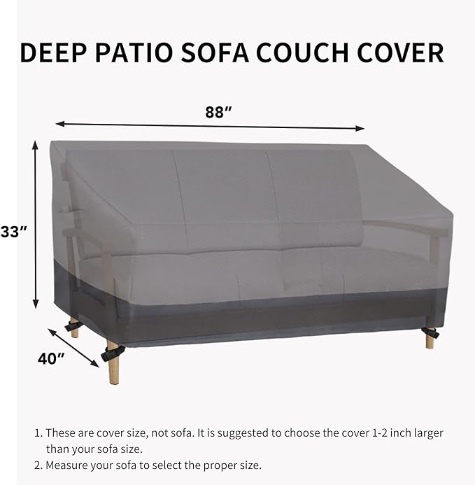 Easy-Going Waterproof Outdoor Couch Cover, Heavy Duty Deep 3-Seater Patio Sofa - Image 6