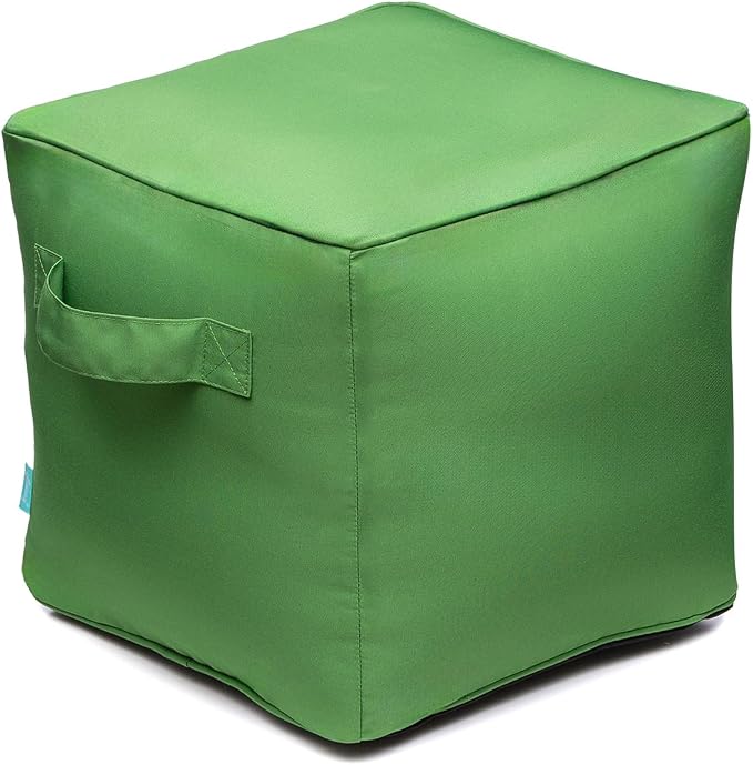 QILLOWAY Indoor/Outdoor Inflatable Stool, Ottoman Pouf Cube 16", All Weather by QILLOWAY