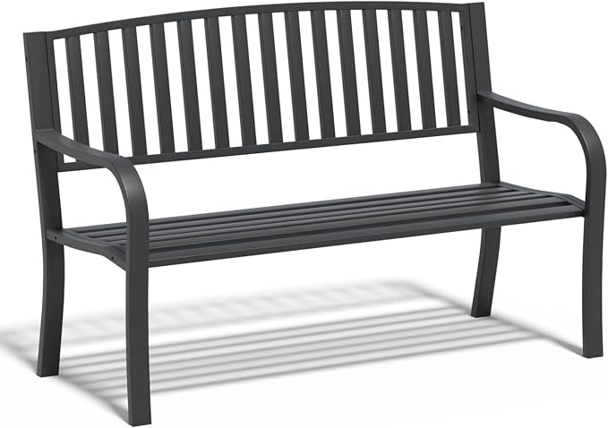 SHGJ&SOFT Outdoor Bench, Garden Bench, Outdoor Metal Frame Patio Park Bench - Image 4