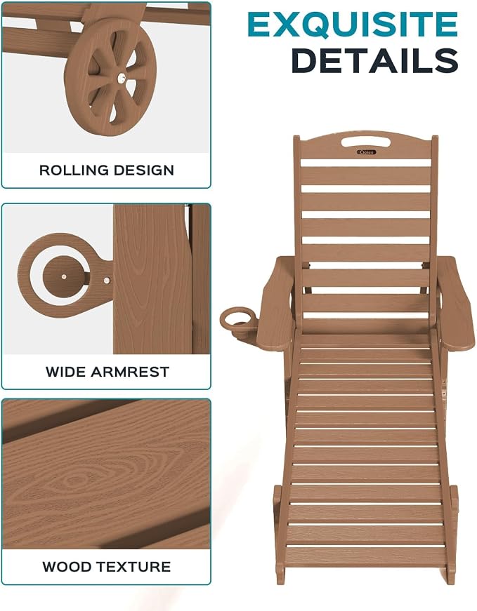 Outdoor Chaise Lounge Chair Set of 2, Patio Lounge Chairs - Image 5