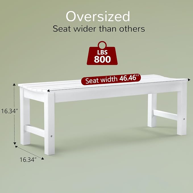 Stoog Outdoor Bench Set of 2, 2-Person Backless Outdoor Benches Weatherproof - Image 3