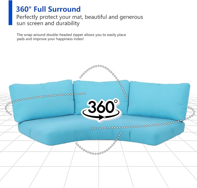 Outdoor Curved Sofa Cushion Cover - Image 6
