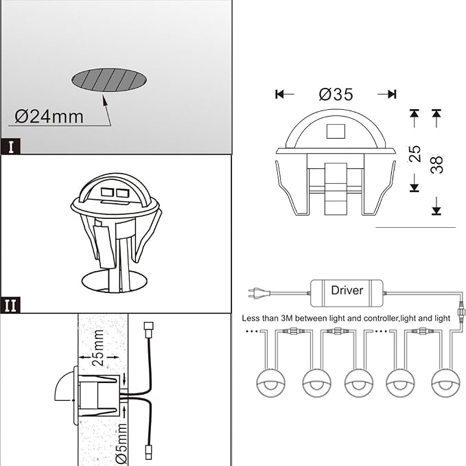 FVTLED Pack of 10 Low Voltage LED Deck Lights kit Φ1.38 Outdoor Garden Yard - Image 3