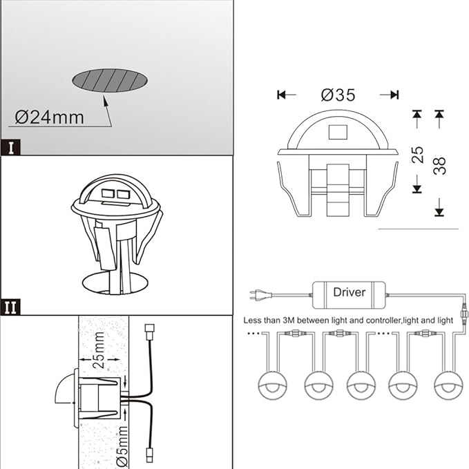 FVTLED Pack of 10 Low Voltage LED Deck Lights Outdoor Step Stair Lights D35MM - Image 3