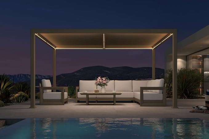 PURPLE LEAF 10x14 ft Louvered Pergola by PURPLELEAF