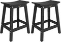 VINGLI 24 Inch Outdoor Bar Stools Set of 2, HDPE Weather Resistance Counter by VINGLI
