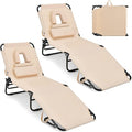 GYMAX Tanning Chair, 350lbs Beach Lounge Chair by GYMAX
