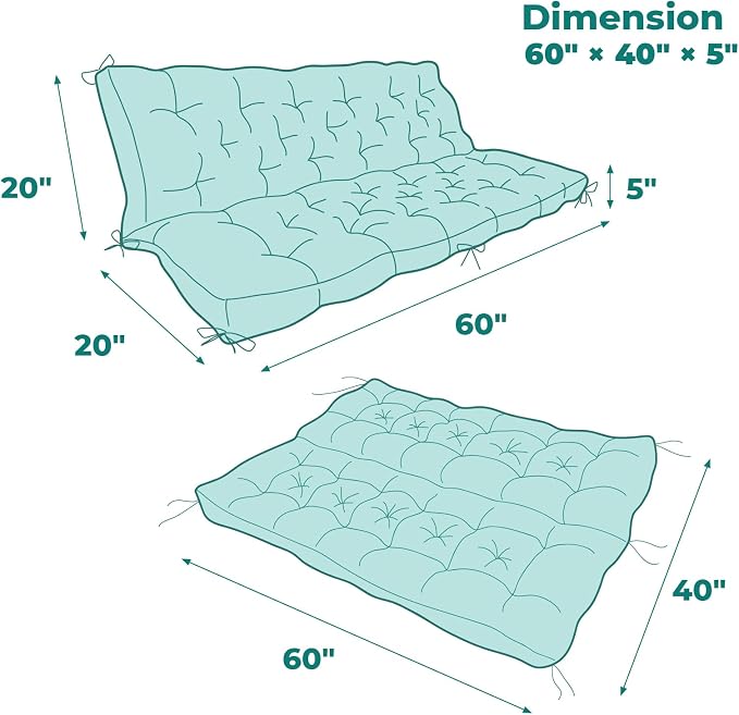 Porch Swing Cushions, Patio Swing Cushions Waterproof - Image 3