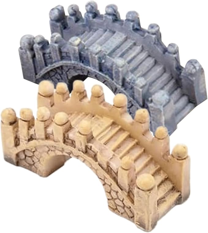 2 Pack Gray & Brown Miniature Stone Arch Bridges by Unknown