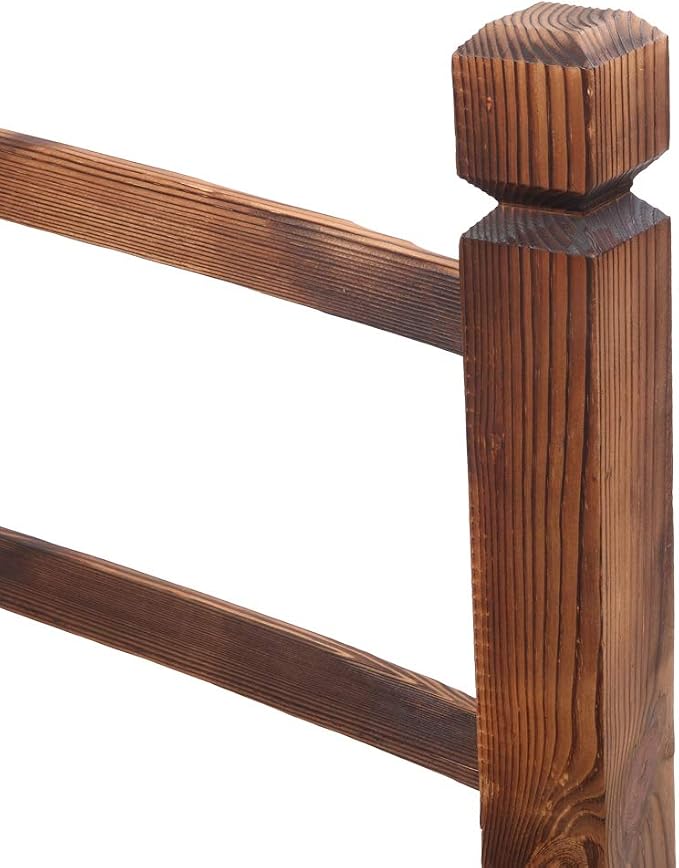 VINGLI 5 ft Garden Bridge, Classic Wooden Arch - Image 8