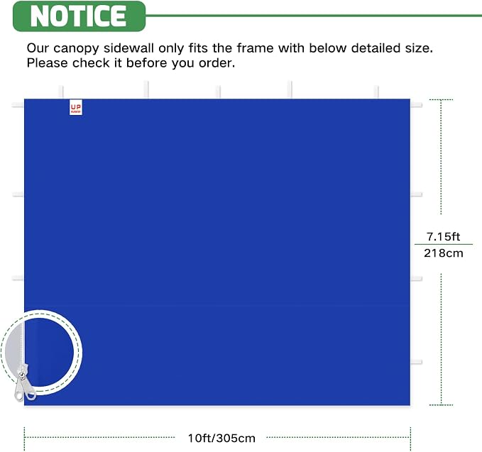 Sidewalls for 10x10 Pop Up Canopy, 210D Polyester Waterproof Canopy Sidewalls - Image 2