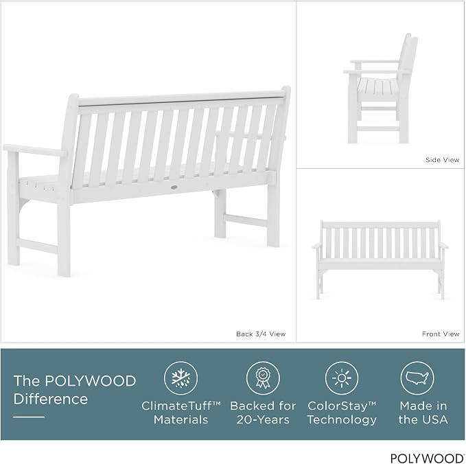 POLYWOOD Vineyard 60" Outdoor Patio Bench - Image 4