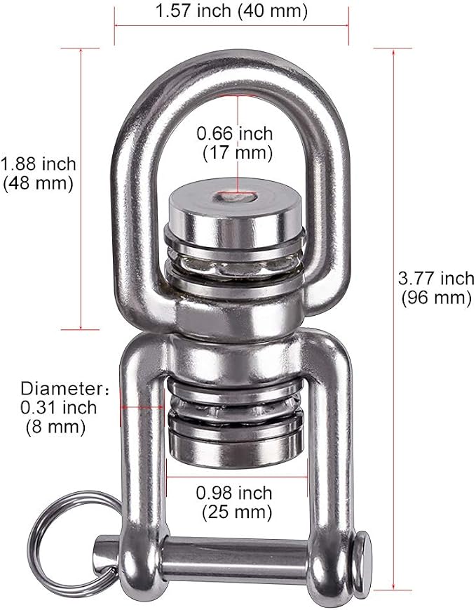 BeneLabel Swing Swivel with 2 Bearing, 360° Rotation, 770LB Capacity, Safest - Image 7