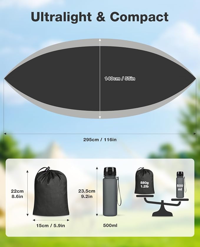 MOSFiATA Camping Hammock, Heavy Duty up to 700lbs - Image 2