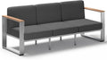 Outdoor Aluminum 3-Seat Sofa, Modern Patio Patio Furniture by ComfCove