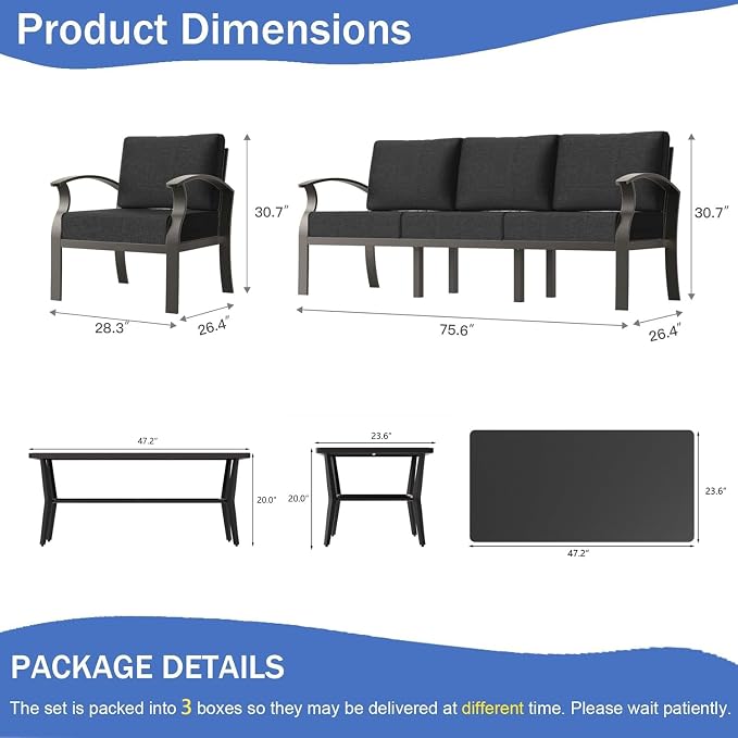 Kullavik Aluminum Patio Furniture Set - Image 4