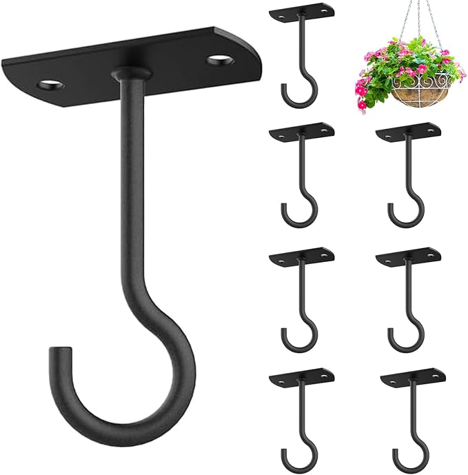 Ceiling Hooks for Hanging Plants 8Pack 4in, Wall Hooks for Plants, Hanging Bird by QualityEfficiency