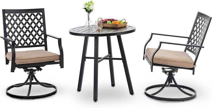 PHI VILLA 3 Piece Outdoor Bistro Dining Set by PHIVILLAThepioneerofcomfortablehouseholdsupplies