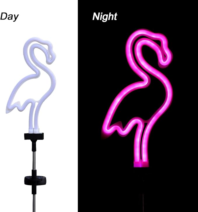 Flamingo Solar Garden Stake Lights, Outdoor Solar Pathway Light - Image 4