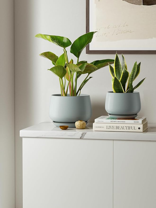 LE TAUCI Plant Pots for Indoor Plants, 4.1+5.1+6.5 inch, Ceramic Planters - Image 2