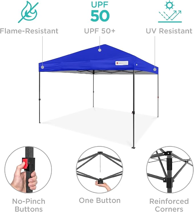 Best Choice Products 10x10ft Pop Up Canopy Tent, Outdoor Shade, 1 Person 1 - Image 4