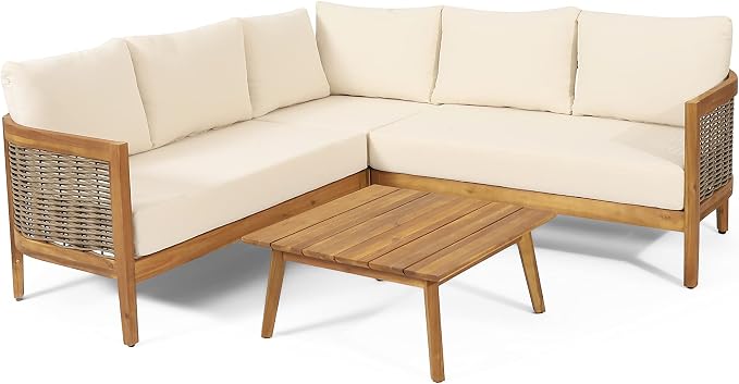 Christopher Knight Home Burchett Outdoor 5 Seater Sectional Sofa Chat Set by ChristopherKnightHome