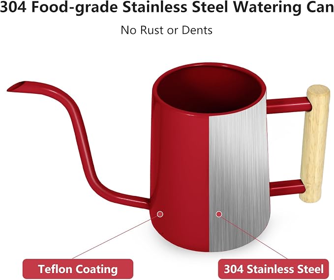 Watering Can Indoor Plants, 35 oz/1000 ml Metal Stainless Steel Watering Can Pot - Image 8