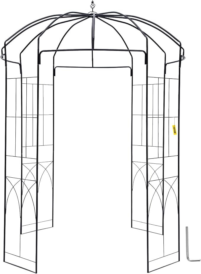 VEVOR Birdcage Shape Garden Arch, Heavy Duty Wrought Iron Arbor, Wedding Trellis by VEVOR