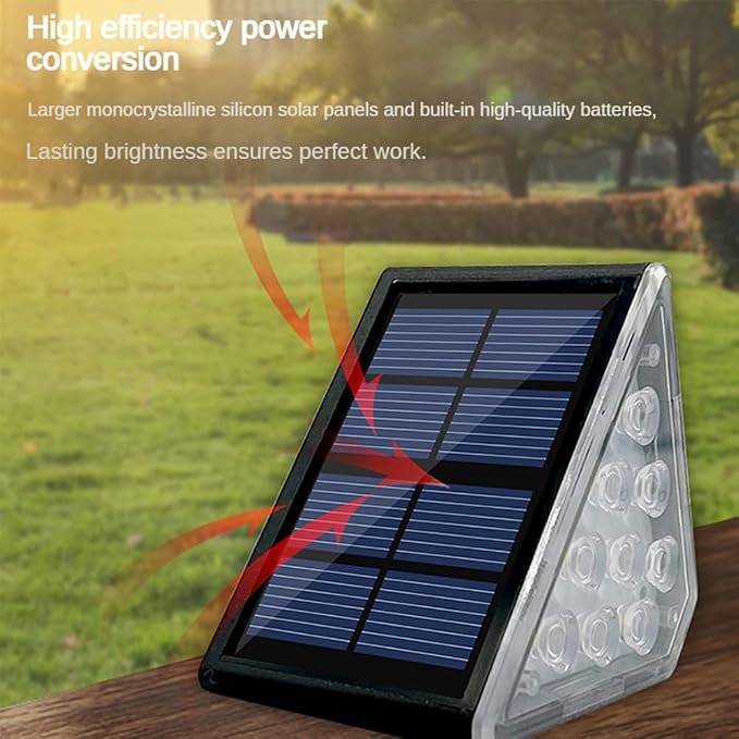 Solar Step Lights, Stair Fence Triangle Lights IP67 Outdoor Waterproof LED Deck - Image 4
