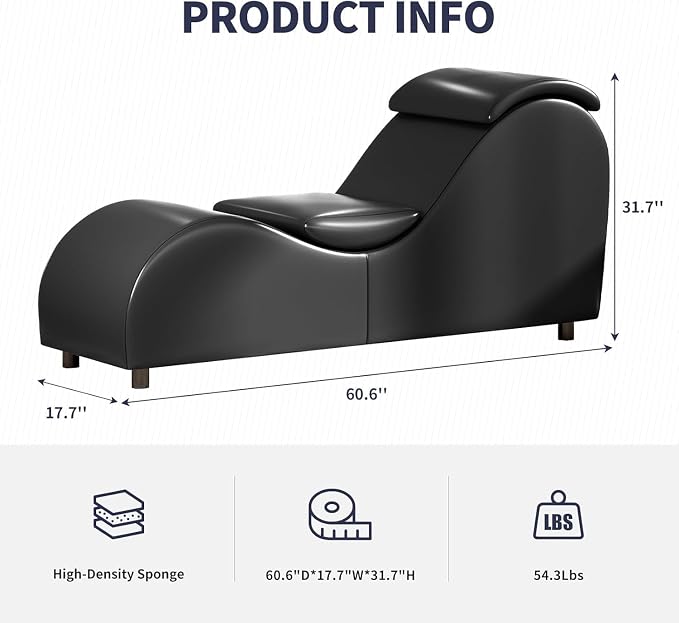 ijuicy Yoga Chair for Adults, Faux Leather Chaise Lounge - Image 2