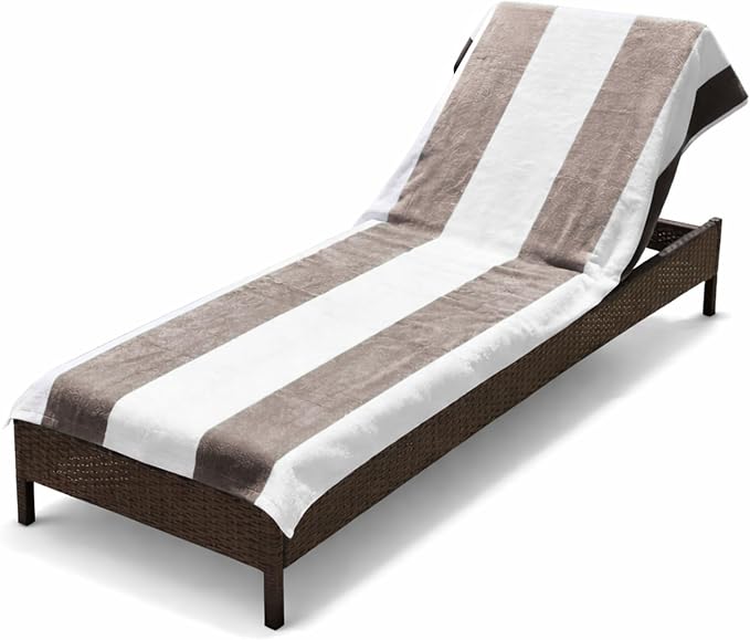 Superior Cabana Cotton Lounge Chair Cover, Outdoor Towel/Chaise Furniture Covers by SUPERIOR