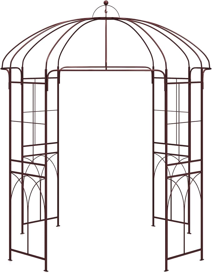 Moccha Birdcage Shape Garden Arch, 8.4’ H x 7’ W Pergola Pavilion Arch - Image 9