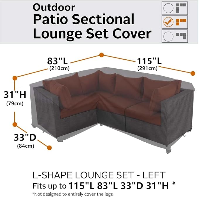 Heavy Duty Outdoor Sectional Sofa Cover, Lawn Patio Furniture Cover - Image 6