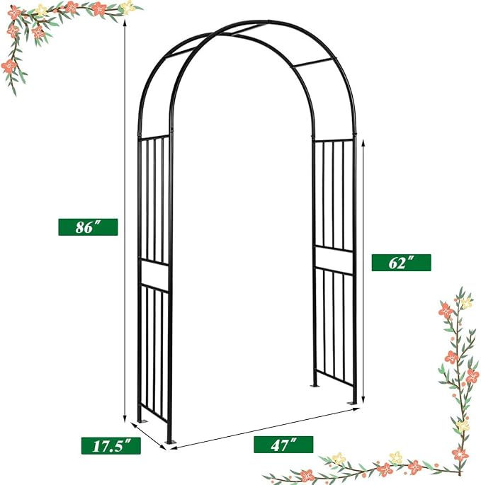 Giantex Garden Arbor, 7.2FT Wedding Arch Garden Trellis - Image 6