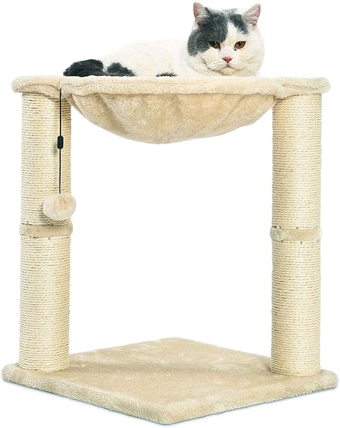Amazon Basics Cat Tower with Hammock Bed and Scratching Post - Image 4