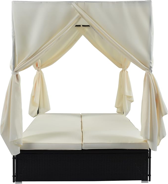 Wicker Metal Outdoor Patio Daybed - Image 5