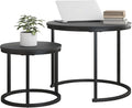 HOJINLINERO Round Coffee Table, Nesting Coffee Table Set of 2, Center Tables by HOJINLINERO