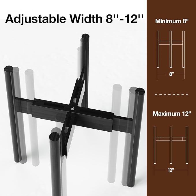 MUDEELA Plant Stand for Indoor Plants: Adjustable Width Fits 8-12 Inch Pots - Image 2