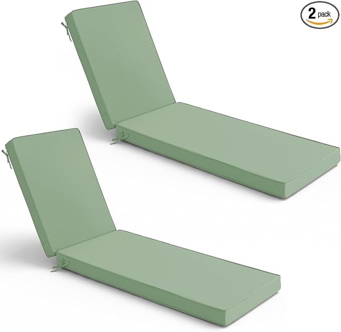 Chaise Lounge Cushions Outdoor Set of 2 by SUMMSUN