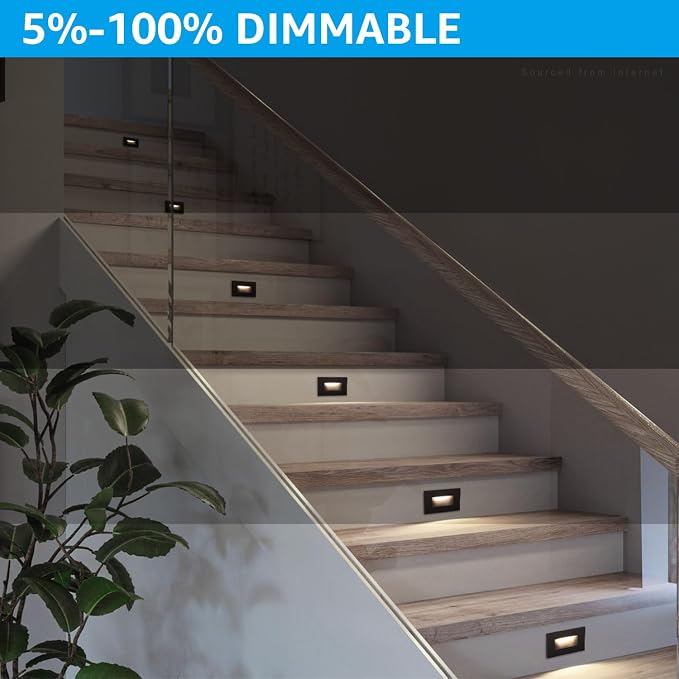 LEONLITE 5CCT 120V LED Step Lights, 3.5W 150LM 5%-100% Dimmable Horizontal - Image 3