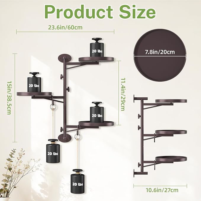 iDavosic.ly Rotating Window Plant Shelves, 3-Tier Metal Wall Stand - Image 3