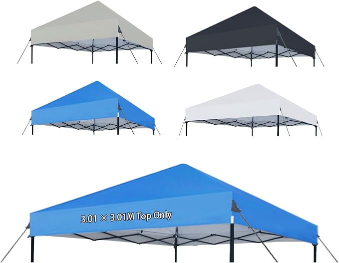 Joramoy 10×10 Canopy Replacement Top Only, Waterproof Pop Up Canopy Tent Top by Home