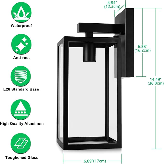 MAXvolador Outdoor Wall Lantern, Extra Large Exterior Waterproof Wall Sconce - Image 2