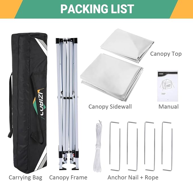 COBIZI 10x10 Pop Up Canopy Tent - Image 6