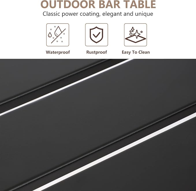 Outdoor Bar Table, Patio Counter Height Bar Table - Image 7